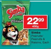 Simba Peanuts/Peanuts & Raisins-450gm