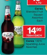 Ceres 100% Sparkling Juice-750ml Each