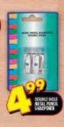 Double Hole Metal Pencil Sharpener