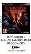 Playstation 3 Resident Evil:Operation Racoon City