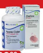 Clicks Apple Cidar-60 Tablets Or Delox 3 Day-9 Tablets