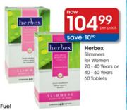 Herbex Slimmers For Women 20-40 Years Or 40-60 Years-60 Tablets