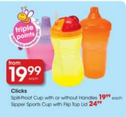 Clicks Sipper Sports Cup with Flip Top Lid-each