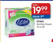 Lil-Lets Sanitary Towels-16 or 20 per pack