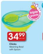 Clicks Weaning Bowl with Spoon-per set