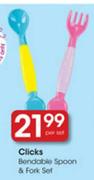 Clicks Bendable Spoon or Fork Set-per set