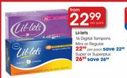 Lil-Lets Digital Tampons Super or Superplus-16 per pack