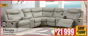 Genuine Leather Uppers Beyonce 7 Piece 5 Action Recliner Lounge Suite