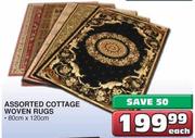 Assorted Cottage Woven Rugs 80cm x 120cm-Each