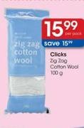 Clicks Zig Zag Cotton Wool-100g