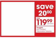 Huggies Dry Comfort Disposable Nappies-Per Pack