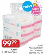 Clicks Baby Wipes-6 x 80 Per Pack