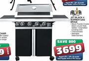 Alva Jet Black 4 Burner Gas Braai