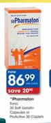 Pharmaton Tonic 30 Soft Gelatin Capsules or ProActive 30 Caplets-Per Pack