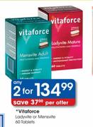 Vitaforce Ladyvite or Mensvite-2 x 60 Tablets