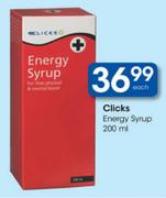 Clicks Energy Syrup-200ml Each