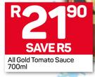 All Gold Tomato Sauce-700ml