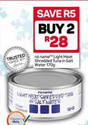 No Name Light Meat Shredded Tuna In Salt Water-2 x 170g