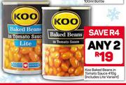 Koo Baked Beans In Tomato Sauce (Including Lite Variant)-Any 2 x 410g