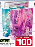 Kenzel Fashion Range Lever Arch File Assorted-For 3