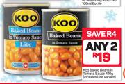 Koo Baked Beans In Tomato Sauce (Includes Lite Variants)-2x410g