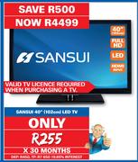 Sansui 40" 102cm LED TV