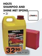 Holts Shampoo And Shine Met Spons - 2 Ltr