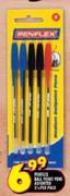 Penflex Ball Point Pens Assorted-5's per pack