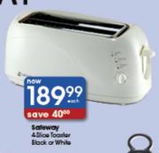 Safeway 4-Slice Toaster Black or White-Each