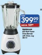 Kambrook 600 Watt Power Drive Blender with Glass Jug-Each