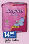Stayfree Ultra Slims 10 Pads-Per Pack