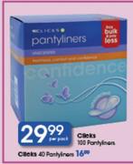 Clicks 100 Pantyliners-Per Pack