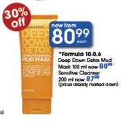 Formula 10.0.6 Deep Down Detox Mud Mask-100ml Each