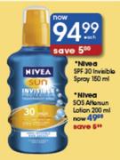 Nivea SPF 30 Invisible Spray-150ml Each