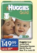 Huggies Gold Jumbo Pack Disposable Nappies Midi 82,Plus 62,Maxi 70 Or Junior 58-Per Pack