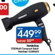Toni&Guy TCDR5367E 1700W Compact Salon Hairdryer Each