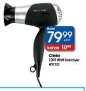 Clicks 1200W HD1232 Hairdryer Each