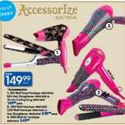 Accessorize 800W Travel Hairdryer,Mini Hair Straightener Or 19mm Curling Tong Each