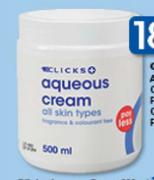 Clicks Body Cream With Rose Oil, Omega Or Shea Butter-500ml Each