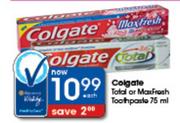 Colgate Total Or Max Fresh Toothpaste-75ml Each