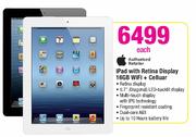 Apple iPad With Retina Display 16GB Wi-Fi + Cellular-Each