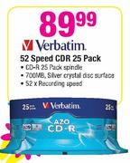 Verbatim 52 Speed CDR 25 Pack