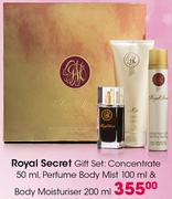 Royal Secret Gift Set Concentrate 50Ml,Perfume Body Mist 100Ml& Body Moisturiser-200Ml