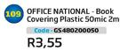 Office National Book Covering Plastic 50mic 2m GS480200050