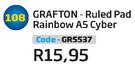 Grafton Ruled Pad Rainbow A5 Cyber GR5537