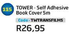Tower Self Adhesive Book Cover 5M TWTRANSFILM5