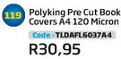 Polyking Pre Cut Book Covers A4 120 Micron TLDAFL6037A4