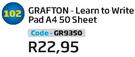 Grafton Learn To Write Pad A4 50 Sheet GR9350
