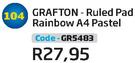 Grafton Ruled Pad Rainbow A4 Pastel GR5483