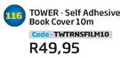 Tower Self Adhesive Book Cover 10M TWTRNSFILM10